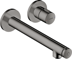 Смеситель для раковины Axor Uno Select, однорычажный, настенный/встраиваемый, скрытого монтажа, фиксированный излив, длина излива 22,1 см, латунь, цвет полированный черный хром, незапираемый сливной набор