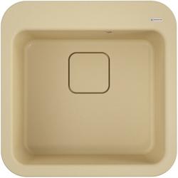 Мойка кухонная Omoikiri Tasogare 51-MA, 51х51 см, врезная, из искусственного гранита (Artgranit), квадратная, цвет марципан, без отверстия под смеситель, без крыла, слив-перелив, врезная в столещницу, для кухни