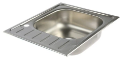 Мойка кухонная Vladix, 58х48 см, врезная, нержавеющая сталь, прямоугольная, цвет: нержавеющая сталь, с отверстием под смеситель, слив-перелив, с крылом слева