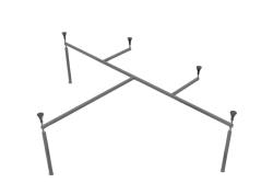 Каркас Koller Pool Tera, 135х135 см, для ванны, металлический, цвет серый, пять ножек, четверть круга, правый/левый правосторонний/левосторонний, универсальный для ванны