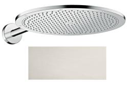 Верхний душ AXOR ShowerSolutions 350 1jet, с держателем, настенный монтаж, круглый, с 1 режимом, размер 35 см, металлический, цвет: под сталь, для душа/ванной