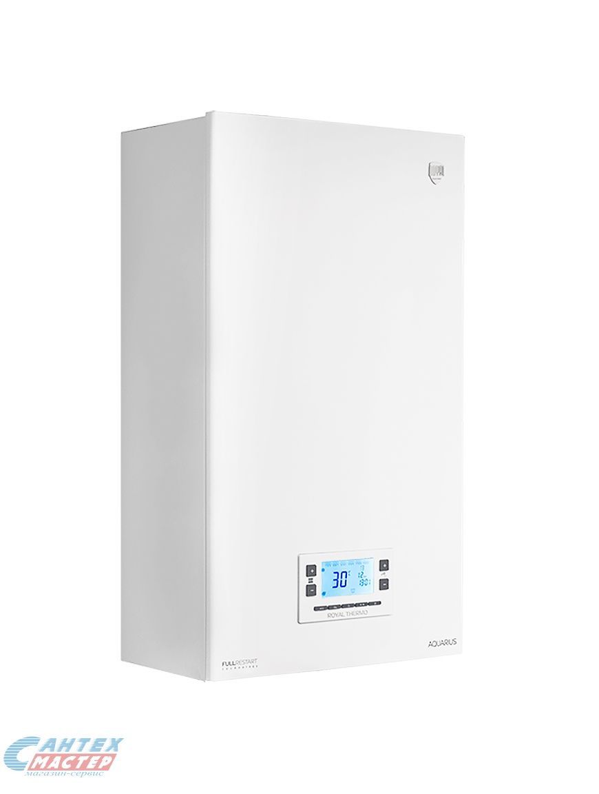 Котел газовый Royal Thermo Aquarius 24 МC (240 кв. м) 24 кВт мощность,  двухконтурный (2х), настенный, с закрытой камерой сгорания, для отопления,  водяного теплого пола, горячей воды, ГВС, водоснабжения частного жилом дома,