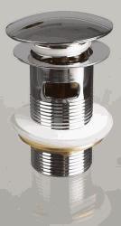 Донный клапан Terma click clack с переливом c большой кнопкой chrom 10108