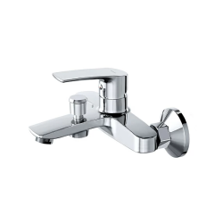 Смеситель для ванны/душа Damixa Eclipse 2.0 однорычажный, керамический, настенный, излив короткий литой 152 мм, латунь, цвет хром