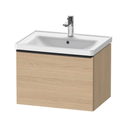 Тумба под раковину Duravit D-Neo, 63,4х45,2х44 см, подвесная, 1 выдвижной ящик, ДСП, цвет: натуральный дуб, шкафчик навесной, прямоугольная, правая/левая, в ванную комнату