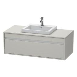 Тумба под раковину для консоли/столешницы Duravit Ketho 120х55х42,6 см, подвесная, ДСП, цвет: бетонно-серый, 1 выдвижной ящик, для встраиваемой сверху раковины, прямоугольная