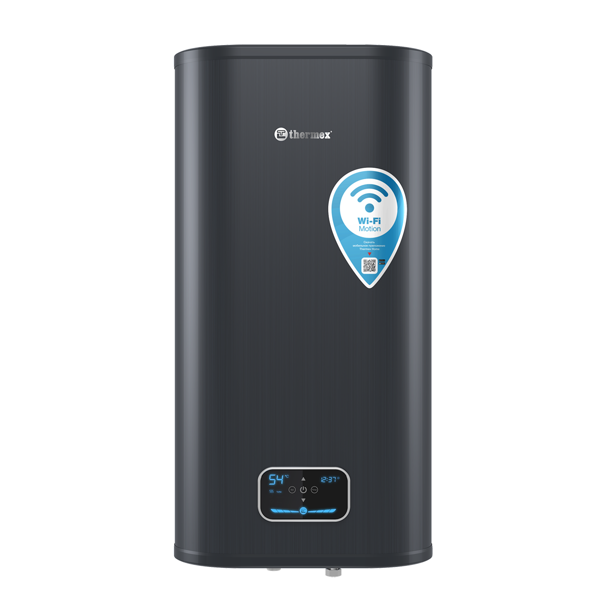 Водонагреватель 50 л Thermex ID 50 V (pro) Wi-Fi электрический, настенный,  вертикальный, накопительный тип, 2 квт, 853х257х433 мм, 230 в, (цвет  черный, плоский), с нижней подводкой – купить в «СантехМастер» в СПб