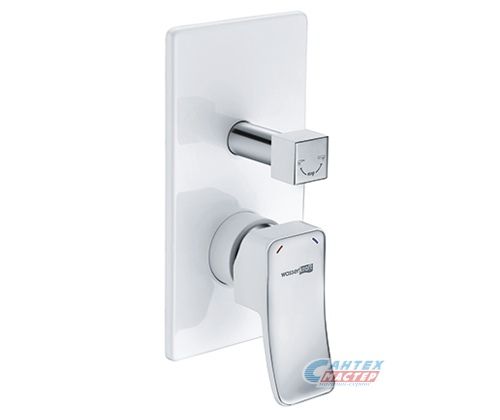 Смеситель для ванны и душа Wasserkraft Aller 10641WHITE хром 