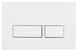 Кнопка смыва Olives Sierra, прямоугольная, цвет: белый матовый, пластик, клавиша управления для сливного бачка, инсталляции унитаза, двойная, механическая, панель, универсальная, размер 236х152х28 мм