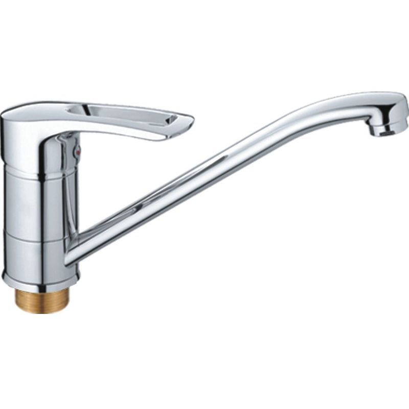 Смеситель для кухни/мойки HAIBA CRON однозахватный, поворотный, длина 221 мм, силумин, цвет хром