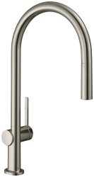 Смеситель для кухни/мойки Hansgrohe Talis M54, 210 sBox 1jet, однорычажный, керамический, с поворотным/вытяжным изливом, длина 22,3 см, латунь, цвет под сталь