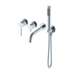 Смеситель для ванны/душа Oliveeka Y Line однорычажный, встраиваемый, керамический, неповоротный, длина излива 195 мм, латунь, цвет хром Смеситель для ванны/душа Oliveeka Y Line однорычажный, встраиваемый, керамический, неповоротный, длина излива 195 мм, латунь, цвет хром