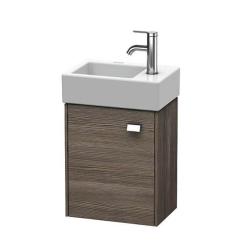 Тумба под раковину Duravit Brioso, 44х31х44,4 см, подвесная, с распашной дверцей, ДСП, цвет: сосна серебристая/хром, шкафчик навесной, прямоугольная, левая, в ванную комнату