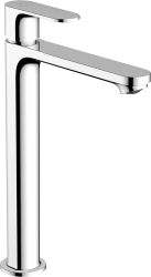 Смеситель для раковины Hansgrohe Rebris S 240 CoolStart EcoSmart, однорычажный, фиксированный излив, длина излива 16,9 см, керамический, латунь, цвет хром, со сливным гарнитуром