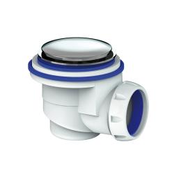 Сифон Unicorn для душевого поддона, Click Clack с хромированным/латунным выпуском 65 мм, цвет хром/белый, без отвода