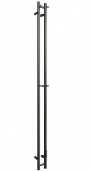 Полотенцесушитель Двин X-2 plaza neo 120/8 (электрический, К, диммер, квадрат, оружейная сталь), без полки, электрический, нижнее правое/нижнее левое подключение, из нержавеющей стали, форма I-образная, настенный, цвет оружейная сталь