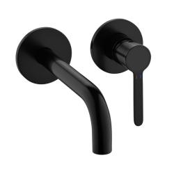 Смеситель для раковины Cezares Eco встраиваемый, однорычажный, длина излива 185 мм, неповоротный, керамический, латунь, цвет черный матовый, без донного клапана, внутренний/скрытый монтаж