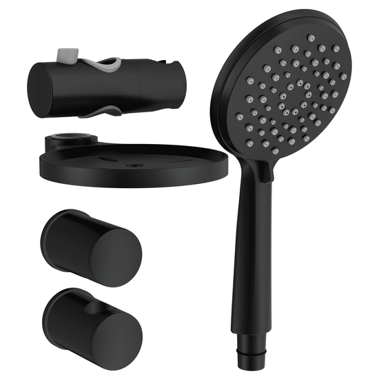 Душевой гарнитур Cersanit LARA, высота 800 мм, цвет черный, комплект: лейка/шланг/штанга/мыльница, без смесителя