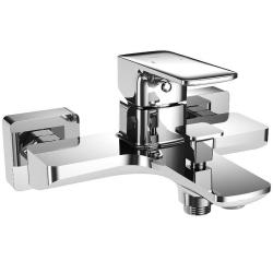 Смеситель для ванны/душа Excellent Keria, однорычажный, настенный, керамический, неповоротный, длина излива 180 мм, латунь, цвет хром