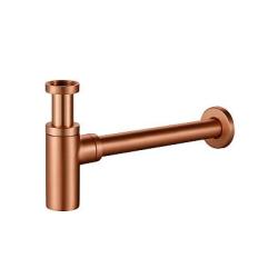 Сифон для раковины Raglo R600.20.33, бутылочный, без выпуска, 1 1/4" горизонтальный/боковой выпуск (в стену), латунь, цвет матовая медь, для раковины/умывальника 