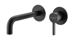 Смеситель для раковины/умывальника Voda Vessel Black встраиваемый, однорычажный, неповоротный, нержавеющая сталь, длина излива 191 мм, керамический, цвет черный VSL28B