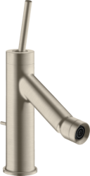 Смеситель для биде Axor Starck однорычажный, керамический, фиксированный излив, длина 11,1 см, латунь, цвет шлифованный никель, без шланга/лейки, узел смешивания джойстикового типа, с донным клапаном