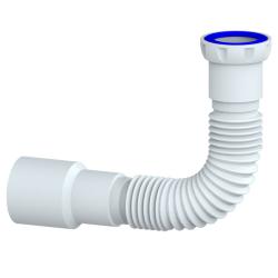 Труба гофрированная Unicorn 1 1/4"*32/40 с уплотнительным кольцом, 400 мм белая, полипропилен