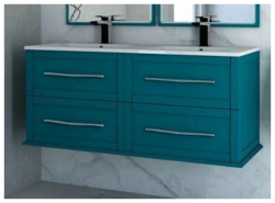 Тумба под раковину Cezares Tiffany 120, 120х46х55 см, подвесная, 4 выдвижных ящика, МДФ, цвет: черный графит, шкафчик навесной, механизм доводчика, прямоугольная