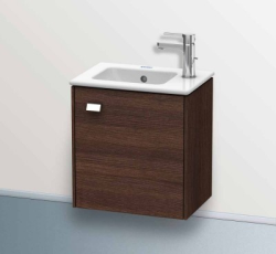 Тумба под раковину Duravit Brioso, 42х28,9х44,2 см, подвесная, с распашной дверцей, ДСП, цвет: каштан темный/хром, шкафчик навесной, прямоугольная, правая, в ванную комнату