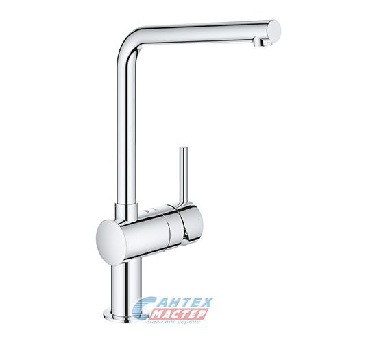 Смеситель для кухни/мойки Grohe Minta однорычажный, керамический, с поворотным изливом, длина 210 мм, латунь, цвет хром, кухонный, хромированный, вертикальный, однорукий, одноручный, однозахватный, одноручковые, кран, комплект, сантехника