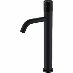 Смеситель для раковины/умывальника Boheme Stick, однорычажный, неповоротный, керамический, высокий, длина излива 135 мм, латунь, цвет черный