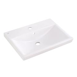 Раковина BelBagno Marino-Cer 70, 70х45х5 см, полувстраиваемая, прямоугольная, цвет белый, керамическая, с отверстием под смеситель, слив-перелив, умывальник