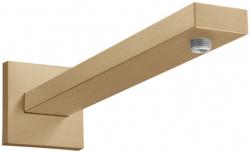 Держатель верхнего душа Hansgrohe Square, настенный, размер 38,9 см, прямоугольный, цвет: щлифованная бронза, латунный, для душа/ванной/душевой кабины, на стену, наружний монтаж