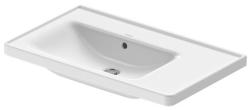 Раковина DURAVIT D-Neo WonderGliss 80х48х17 см, подвесная, прямоугольная, санфарфор, с крылом, чаша слева,  цвет белый, без отверстия под смеситель, антигрязевое покрытие, слив/перелив, левая