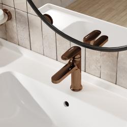 Смеситель для раковины/умывальника WasserKRAFT Asphe, однорычажный, неповоротный, керамический, длина излива 115 мм, латунь, цвет розовое золото