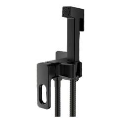 Смеситель с гигиеническим душем Raglo R51.52.06 встраиваемый, однорычажный, керамический, без излива, с гибким шлангом/лейкой, латунь, цвет черный