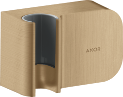 Держатель для душевой лейки Axor One Porter со шланговым подсоединением, 9,5х6х4,2 см, настенный, латунный, прямоугольный, цвет шлифованная бронза, для душевого шланга, для душа/ванной/душевой кабины, на стенку