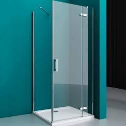 Душевой уголок BelBagno Kraft, 120х80 см, без поддона, прямоугольный, угловой, стекло прозрачное, (без сифона) без крыши, правосторонний/правый, распашной, стеклянный, алюминиевый профиль (хром)