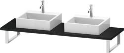 Столешница Duravit Brioso, для консоли, консольное полотно, 80х55х3 см, ДСП, прямоугольная, тонкая, цвет: дуб черный,  для двух раковин/умывальников/рукомойников, 2 выреза под раковину, установка по краям