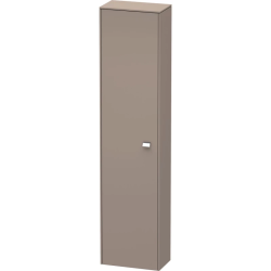 Пенал Duravit Brioso L, 42x24x177 см, подвесной, (левый), с дверцей, с полкой, со стеклянными полками, цвет: базальт/хром, в ванную комнату