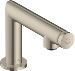 Смеситель для раковины/умывальника Axor Uno Select 80, для холодной воды, нажимной, фиксированный излив, длина излива 10,9 см, керамический, латунь, цвет шлифованный никель, без сливного набора