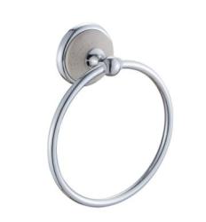 Полотенцедержатель Ekko, настенный, форма кольцо, металлический, для полотенец в ванную/туалет/душевую кабину, цвет хром/серый