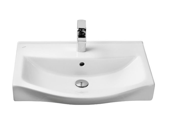 Раковина Santek Беверли-65, 65х17х48 встраиваемая, прямоугольная, керамическая/фарфоровая, цвет белый, с отверстием под смеситель,  слив-перелив