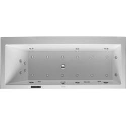 Ванна Duravit Happy D.2 180х80 см гидромассажная, пристенная, акриловая, цвет: белый, с ножками/сливом-переливом/фронтальной панелью, прямоугольная/угловая, с системой гидромассажа Combi-System L, с двумя наклонами для спины, правая