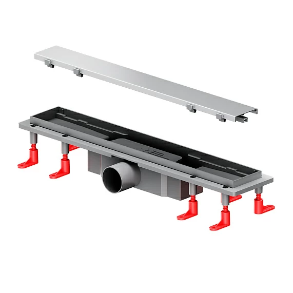 Душевой трап (лоток) AM.PM PrimeFlow 500 мм комбинированный затвор со стальной матовой решеткой под плитку, цвет стальной матовый, выходная труба 50 мм, линейный