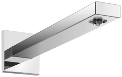Держатель верхнего душа Hansgrohe Square, настенный, размер 38,9 см, прямоугольный, цвет: хром, латунный, для душа/ванной/душевой кабины, на стену, наружний монтаж