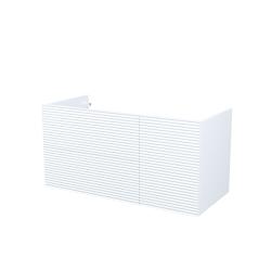 Тумба под раковину IDDIS Bild 452х1003х500 мм подвесная, цвет белый, с горизонтальной фрезеровкой, 2 выдвижных ящика/1 распашная дверца, МДФ, прямоугольная, в ванную комнату