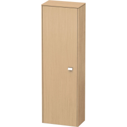 Пенал Duravit Brioso L, 27х19,6х133,1 см, подвесной/напольный, (левый), с дверцей/одностворчатый, с полками, со стеклянными полками, цвет: натуральный дуб/хром, в ванную комнату
