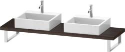 Столешница Duravit Brioso, для консоли, консольное полотно, 80х48 см, ДСП, прямоугольная, цвет: каштан темный, для двух раковин/умывальников/рукомойников, 2 выреза под раковину, установка по краям