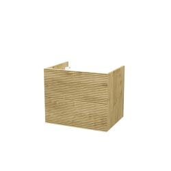 Тумба под раковину IDDIS Bild 452х603х500 мм подвесная, цвет дуб светлый, с горизонтальной фрезеровкой, 2 выдвижных ящика, МДФ, прямоугольная, в ванную комнату